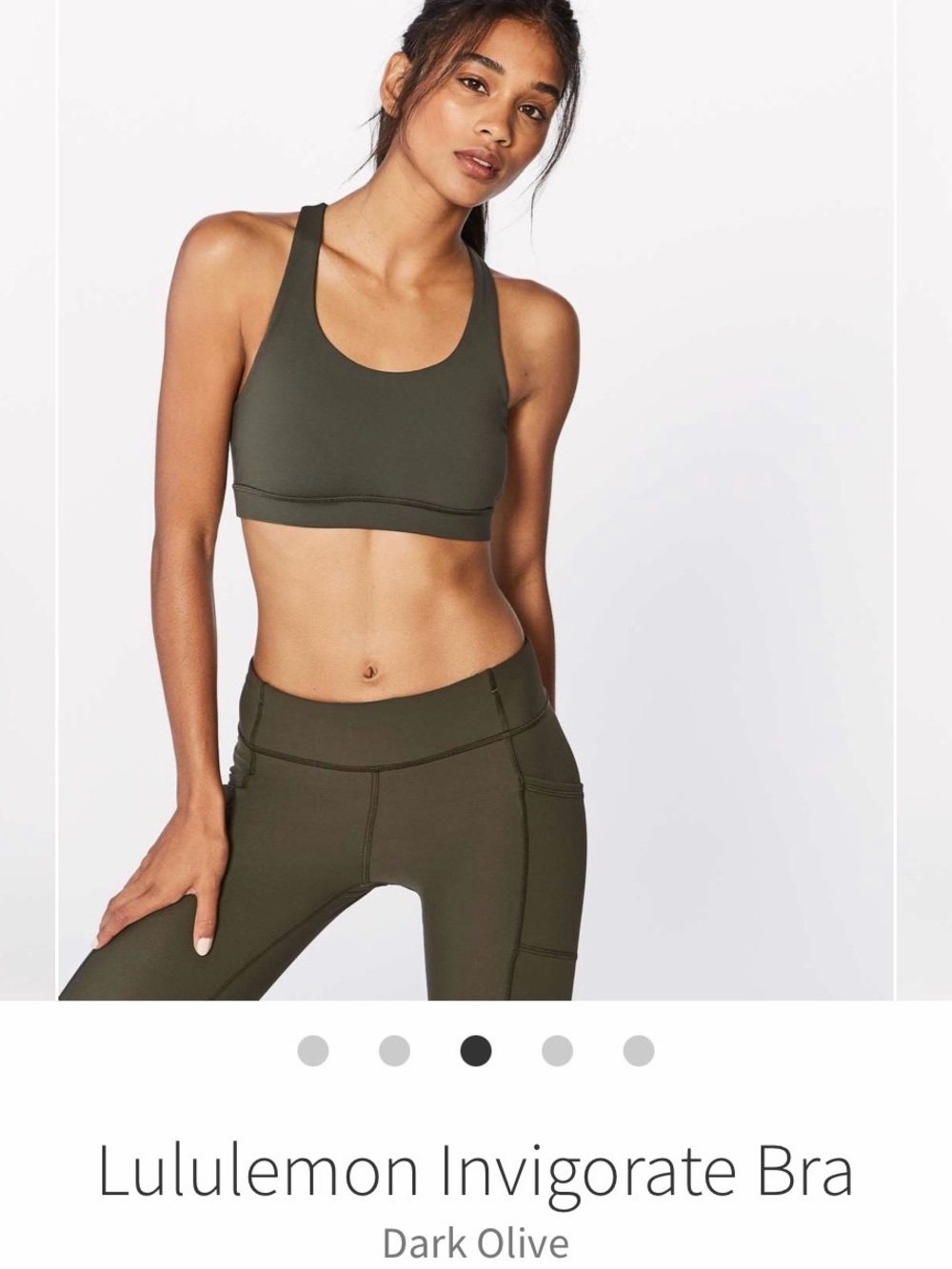 lululemon athletica Sports Bra in Dark Olive